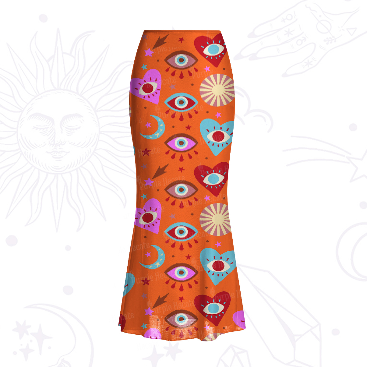 Purplehecate The Enchanted Eye of Love Mesh Mermaid Hem Skirt