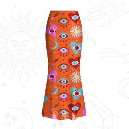 Purplehecate The Enchanted Eye of Love Mesh Mermaid Hem Skirt