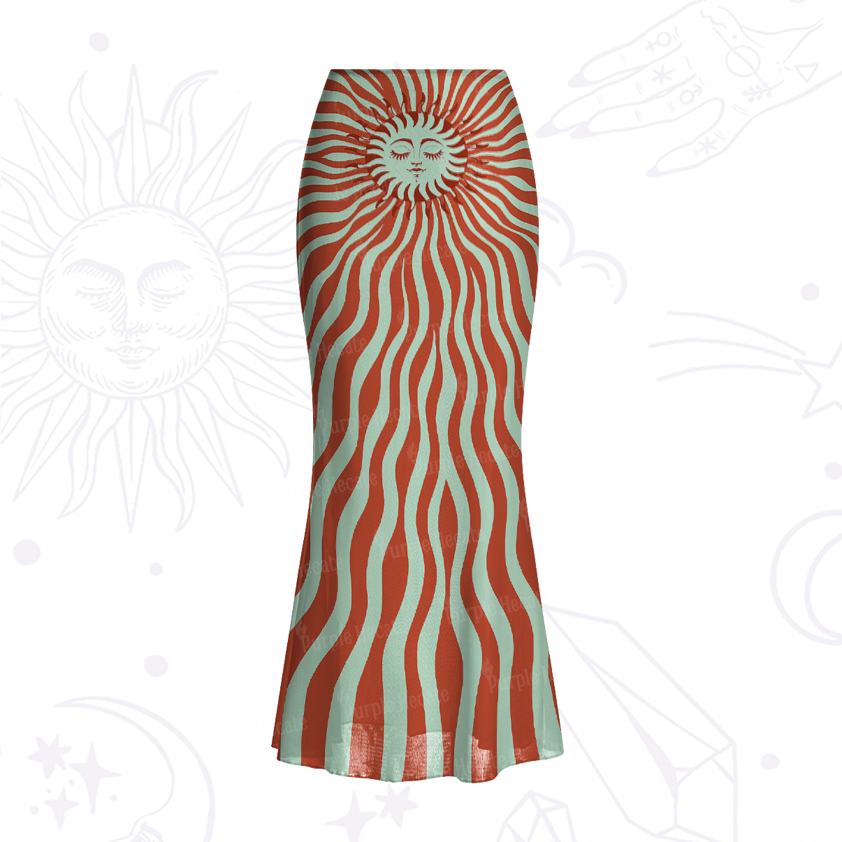 Purplehecate Radiance of the Sun Mesh Mermaid Hem Skirt