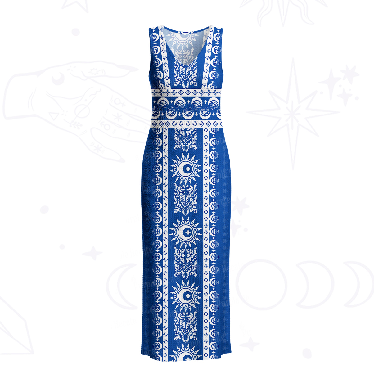 Purplehecate Visionary Sun Crochet Knit Maxi Dress