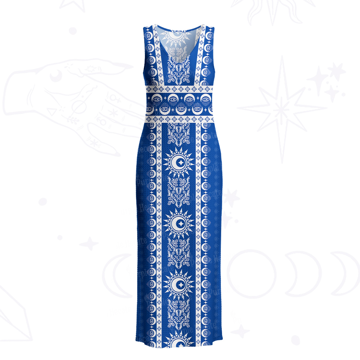 Purplehecate Visionary Sun Crochet Knit Maxi Dress