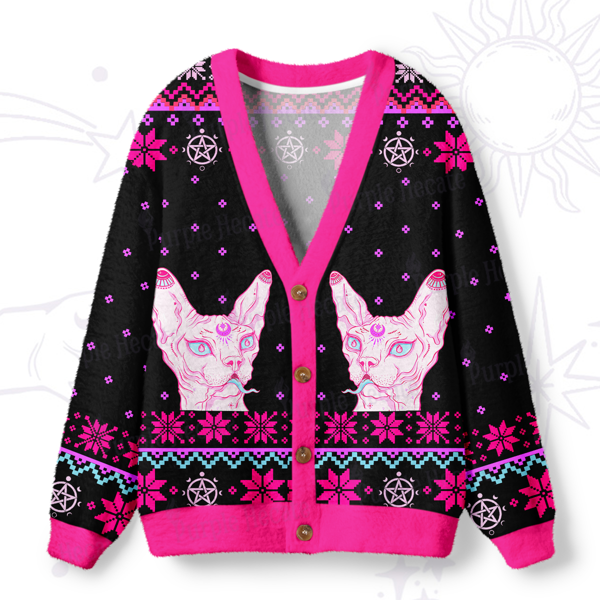 Purplehecate I Said I'm Fine Ugly Cardigan Sweaters