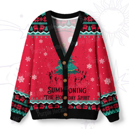 Purplehecate Christmas The Holiday Spirit Ugly Cardigan Sweaters
