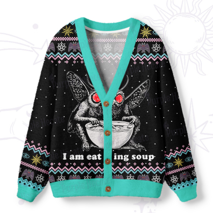 Purplehecate Mothman Eating Soup Ugly Cardigan Sweaters