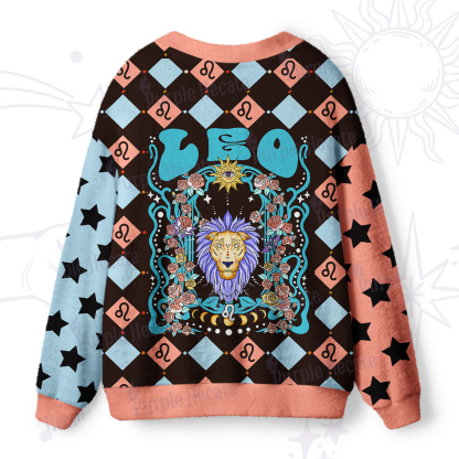 Purplehecate Leo Spirit Zodiac Ugly Cardigan Sweaters