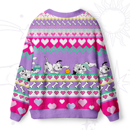 Purplehecate Dalmatian Playtime Ugly Cardigan Sweaters