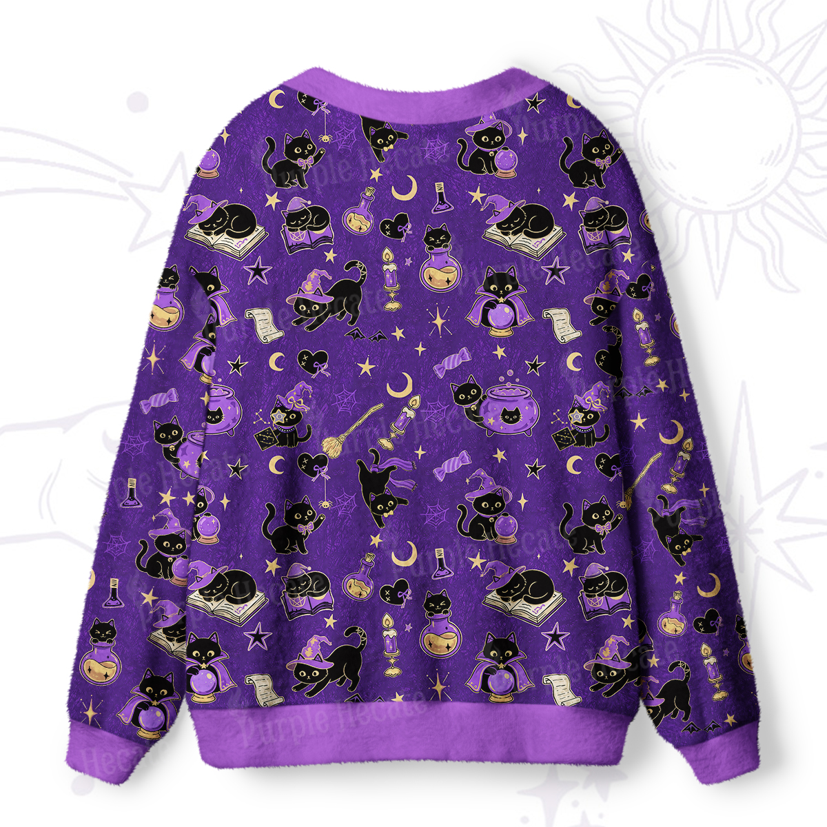 Purplehecate Black Cat Secrets Ugly Cardigan Sweaters