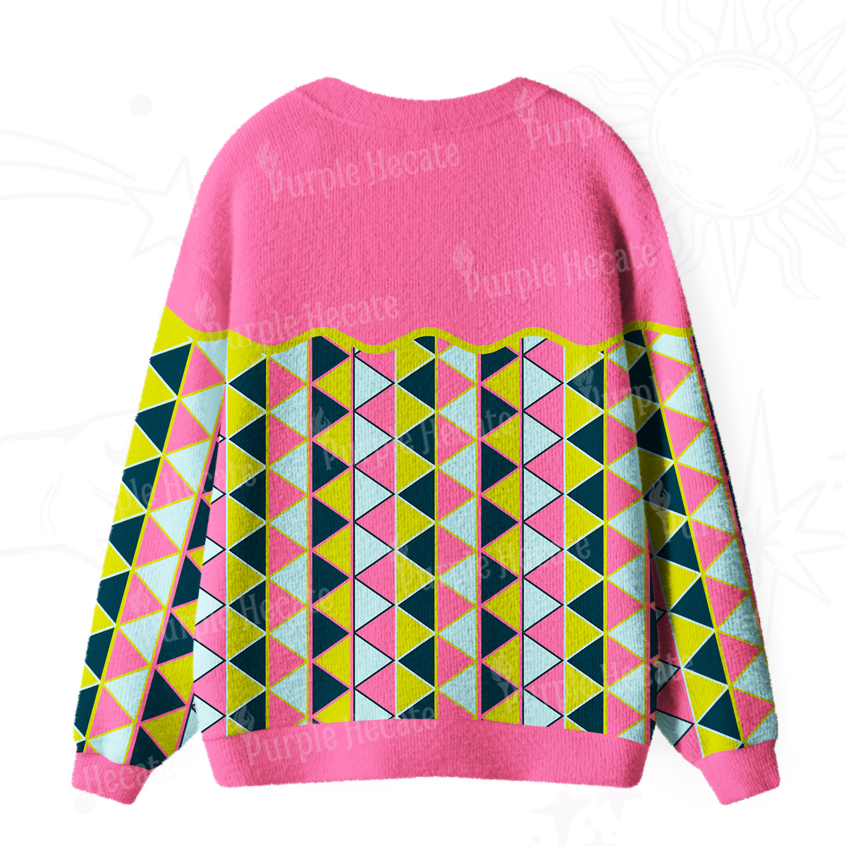 Purplehecate Enchanted Prism Eye Ugly Cardigan Sweaters