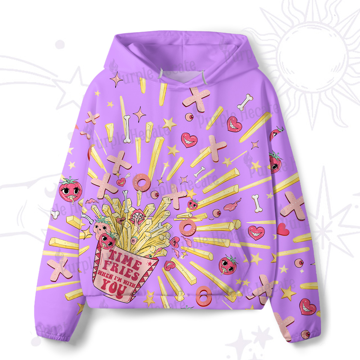 Purplehecate Time Fries When I'm With You All-Over Print Hoodie