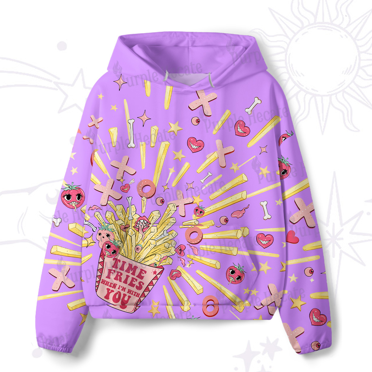 Purplehecate Time Fries When I'm With You All-Over Print Hoodie