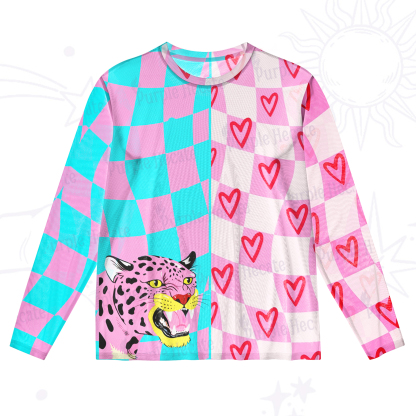 Purplehecate Savage Leopard Evil Eye Mesh Long Sleeve Top