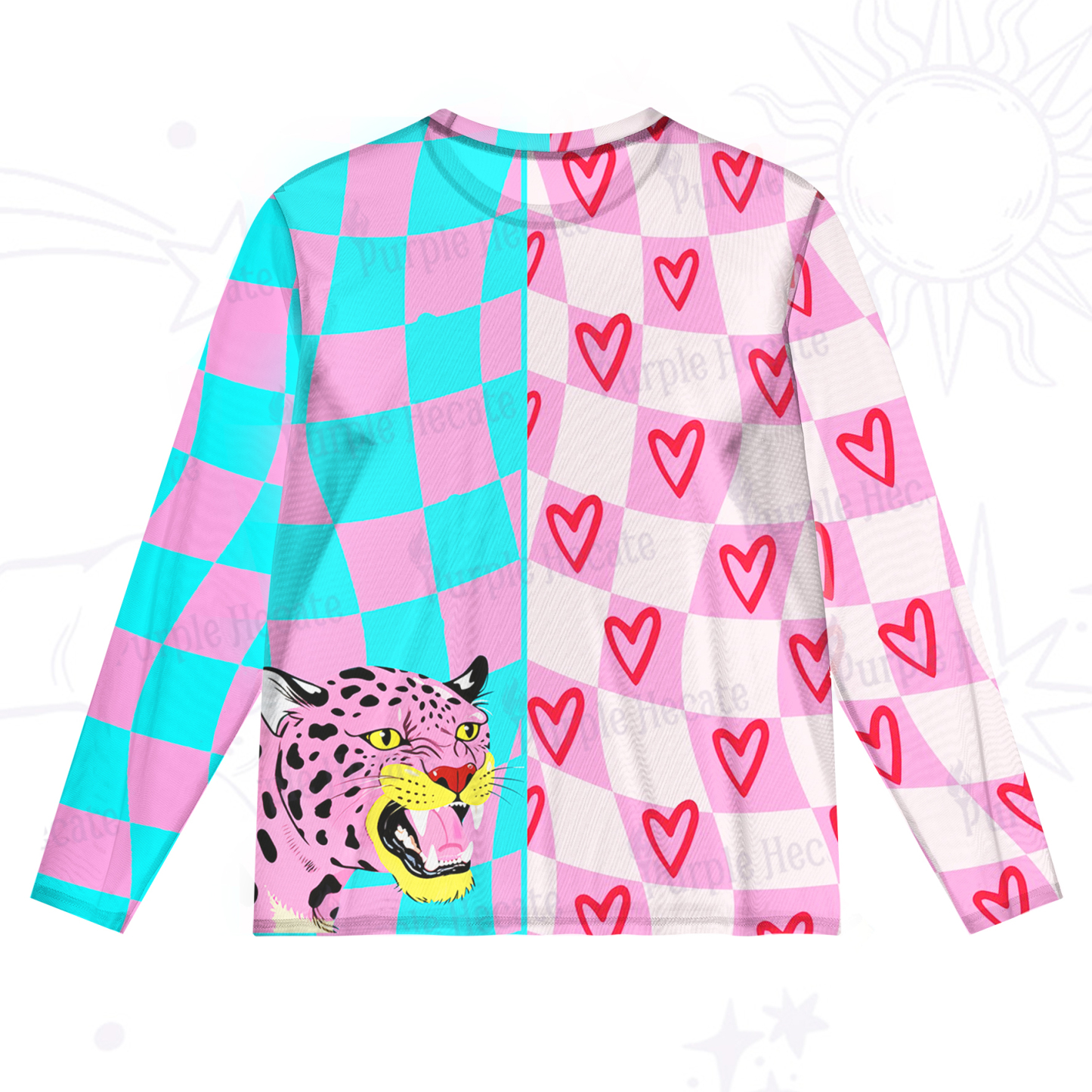 Purplehecate Savage Leopard Evil Eye Mesh Long Sleeve Top