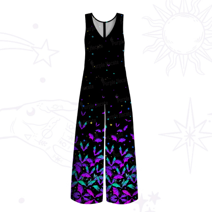Purplehecate Rainbow Bat Wide Leg Jumpsuit