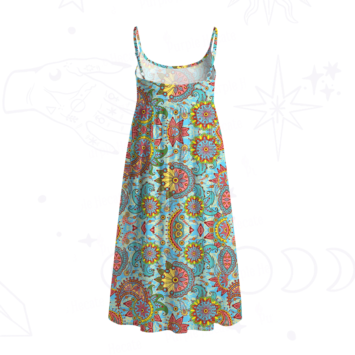 Purplehecate Mandala Dream Spaghetti Strap Midi Dress