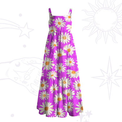 Purplehecate Daisy Daydream Wide Straps Maxi Dress