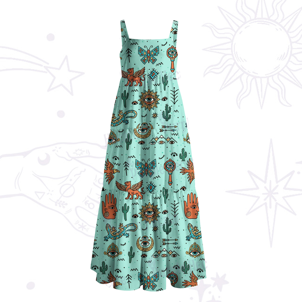Purplehecate Mystic Desert Spirit Wide Straps Maxi Dress