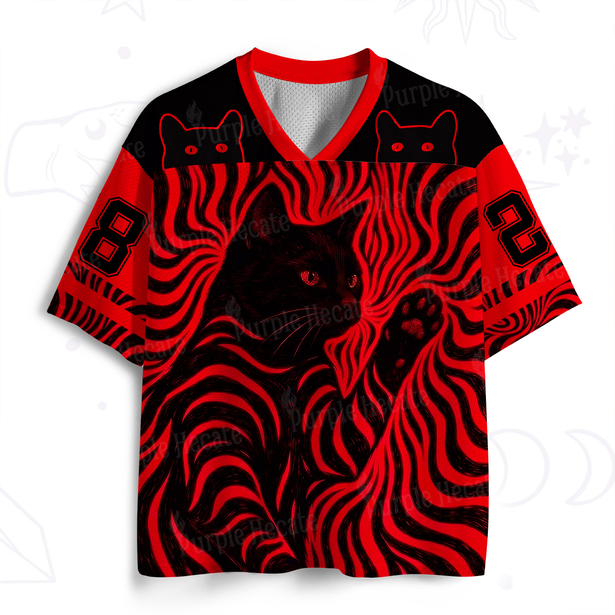 Purplehecate Psychedelic Cat Mesh Jersey