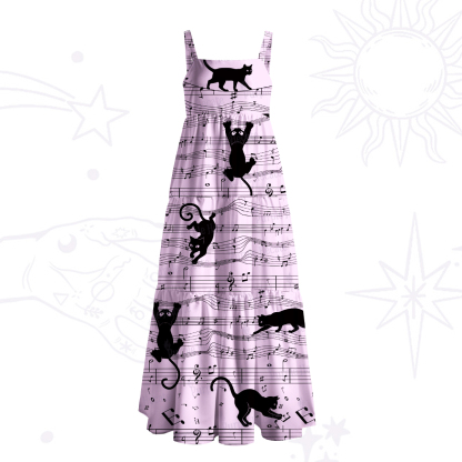 Purplehecate Catwalk Notes Strappy Wide Straps Maxi Dress