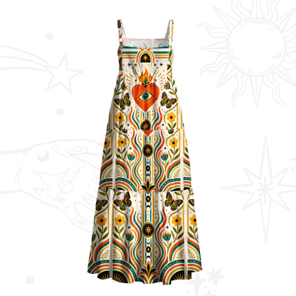 Purplehecate Blazing Eye of the Soul Wide Straps Maxi Dress