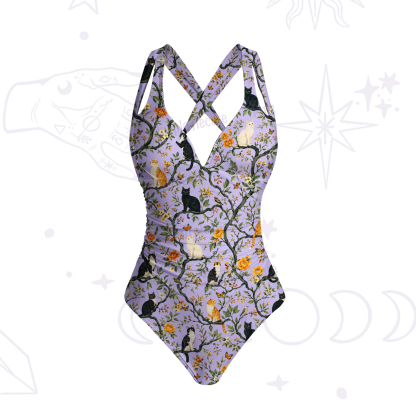 Purplehecate Enchanted Cat Grove One-Piece Swimsuit