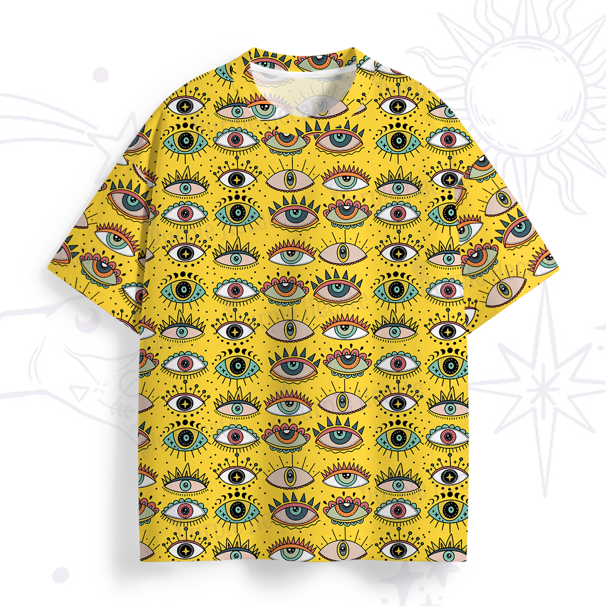 Purplehecate Evil Eye Pattern All Over Print T-Shirt