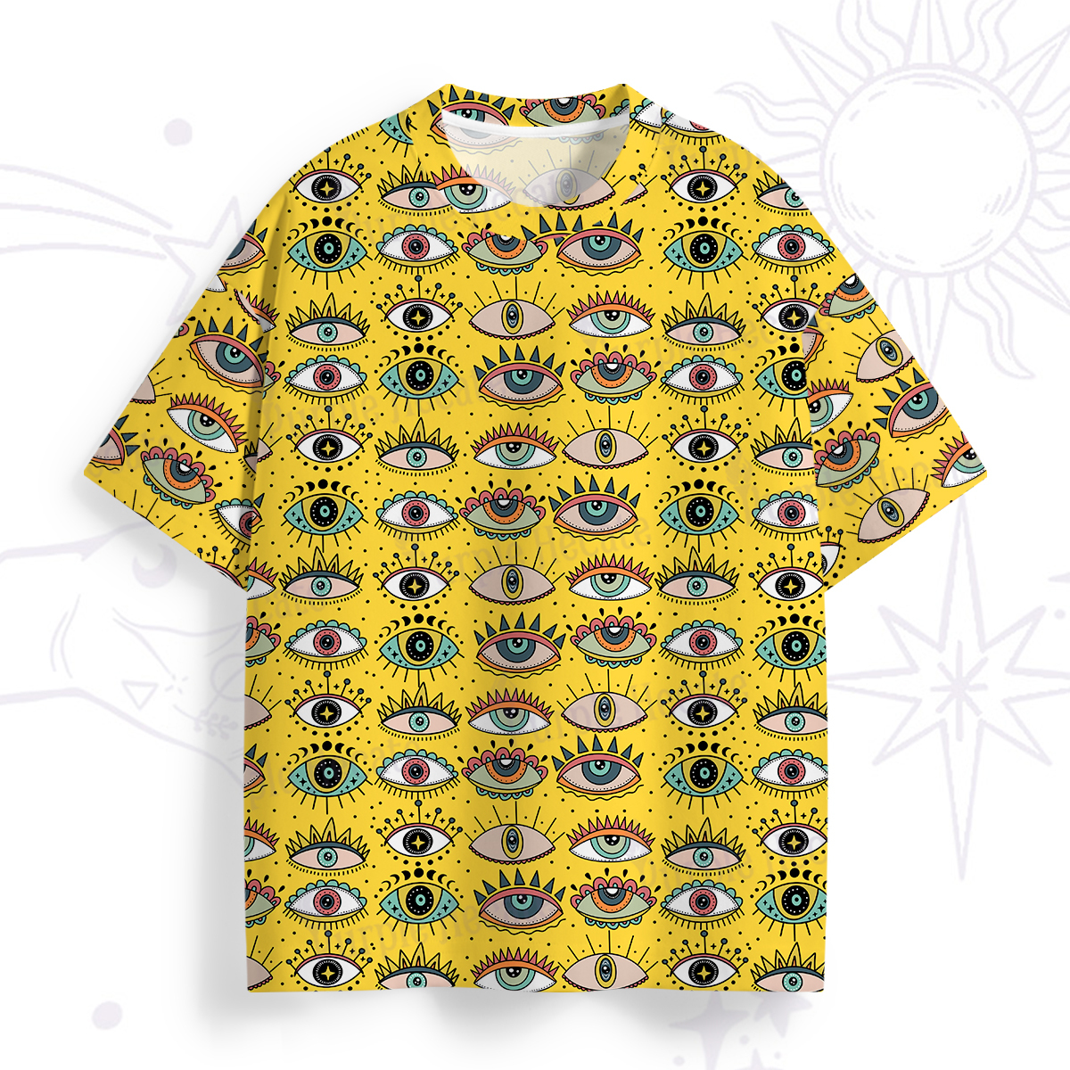 Purplehecate Evil Eye Pattern All Over Print T-Shirt