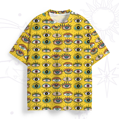 Purplehecate Evil Eye Pattern All Over Print T-Shirt