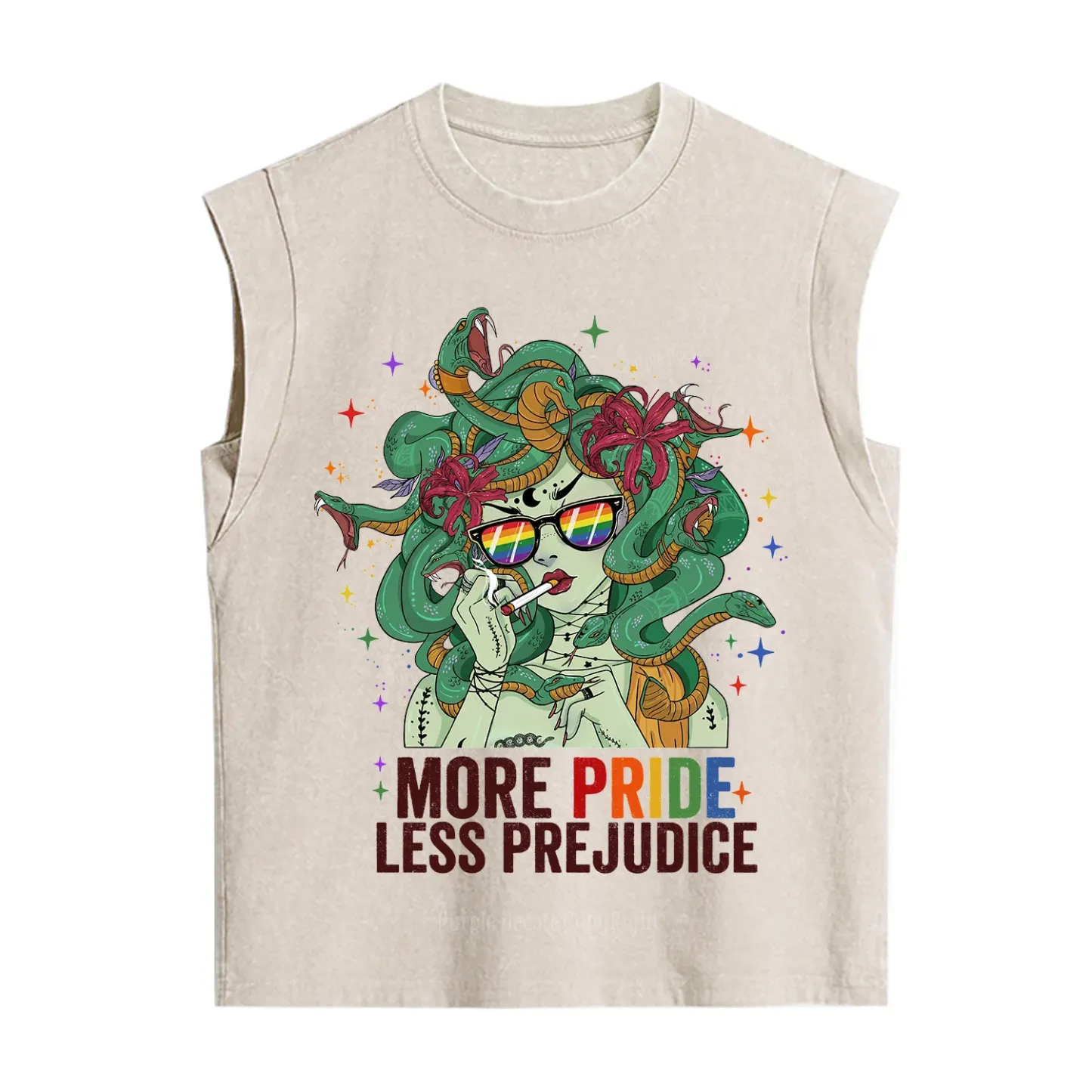 Purplehecate More Pride Less Prejudice Medusa Vintage Washed Tank