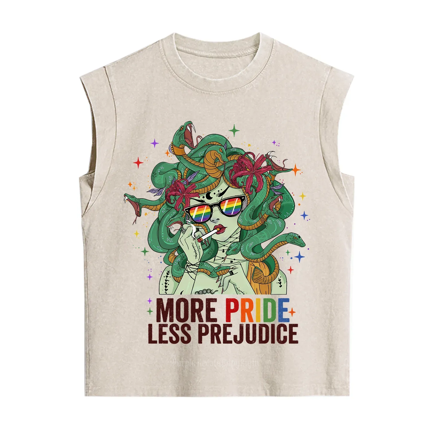 Purplehecate More Pride Less Prejudice Medusa Vintage Washed Tank