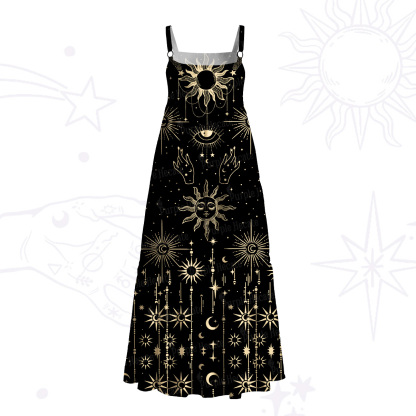 Purplehecate Solar Oracle Wide Straps Maxi Dress