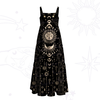 Purplehecate Lunar Eclipse Wide Straps Maxi Dress