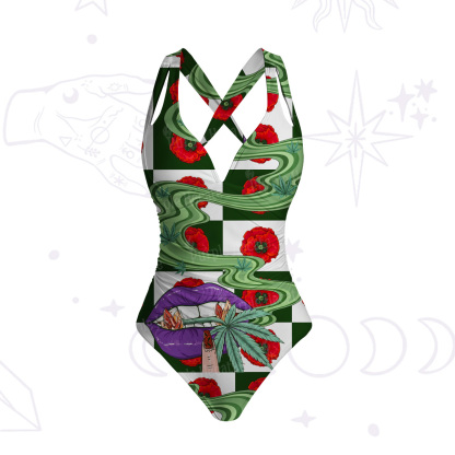 Purplehecate Trippy Cannabis Dream One-Piece Swimsuit
