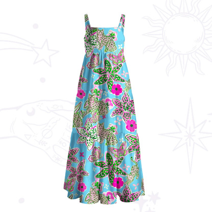 Purplehecate Mystic Wild Bloom Jungle Wide Straps Maxi Dress