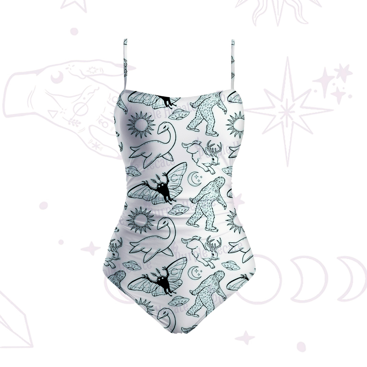 Purplehecate Cryptid Slim-Strap Swimsuit