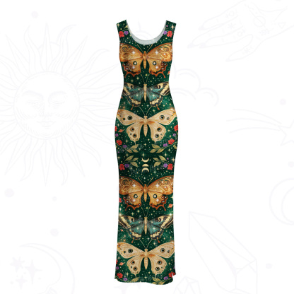 Purplehecate Mystic Butterfly Whisper Mesh Maxi Tank Beach Dress