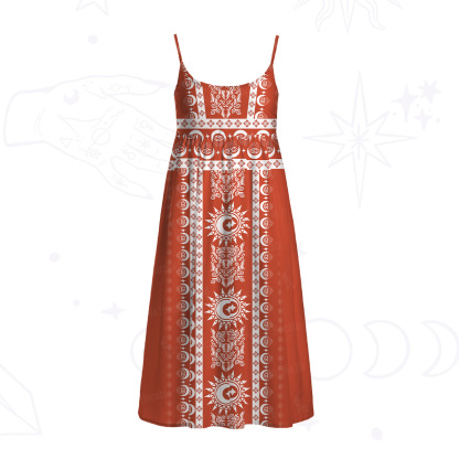 Purplehecate Visionary Sun Spaghetti Strap Midi Dress