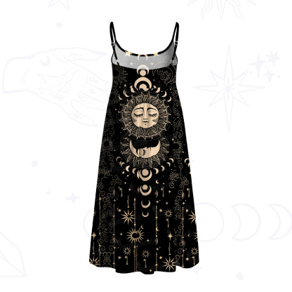 Purplehecate Lunar Eclipse Spaghetti Strap Midi Dress