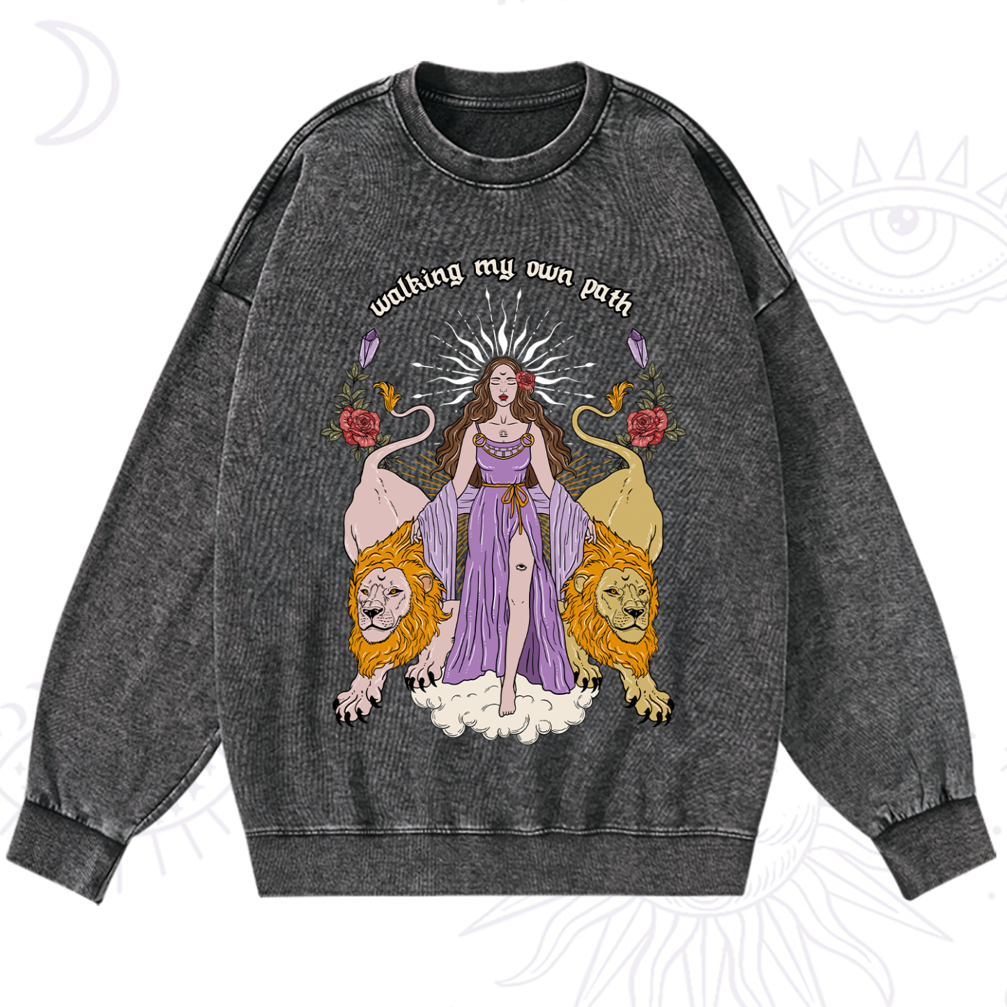 Magic Purplehecate The Goddess Walking My Own Path Washed Sweatshirt