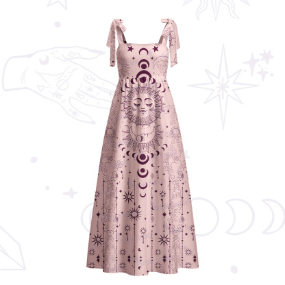 Purplehecate Lunar Eclipse Tie Shoulder Maxi Dress