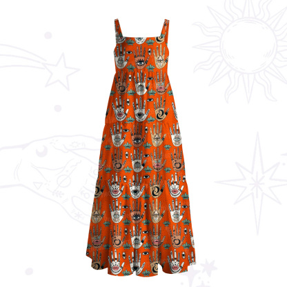Purplehecate Helping Hands Wide Straps Maxi Dress