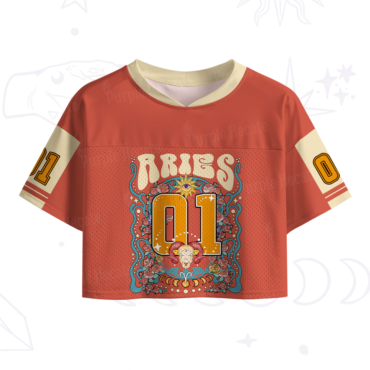 Purplehecate Aries Spirit Zodiac Crop Sports Jersey