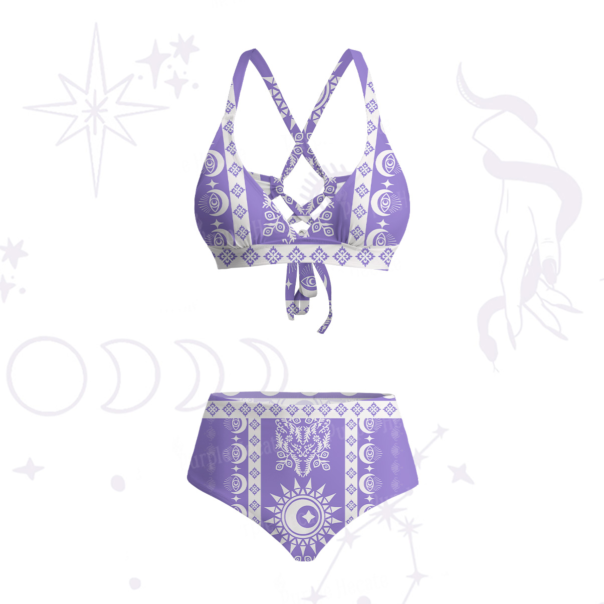 Purplehecate Visionary Sun Crisscross Tie-Back Bikini Set