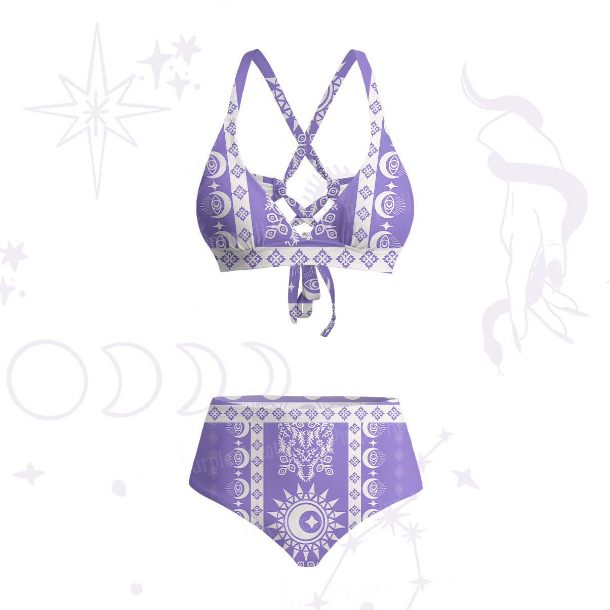 Purplehecate Visionary Sun Crisscross Tie-Back Bikini Set