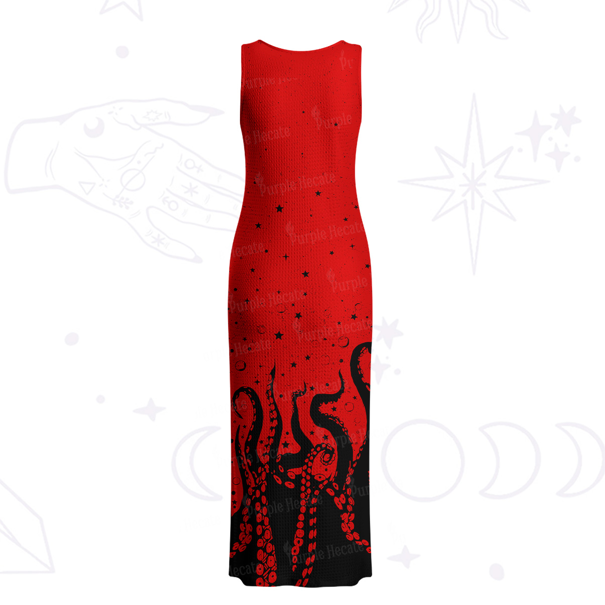 Purplehecate Tentacles of the Deep Crochet Knit Maxi Dress