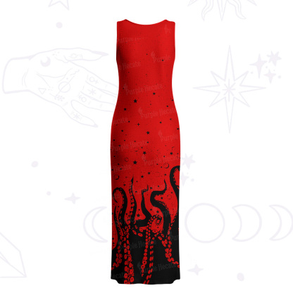Purplehecate Tentacles of the Deep Crochet Knit Maxi Dress