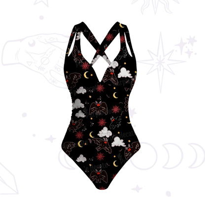 Purplehecate Cryptid Mothman One-Piece Swimsuit