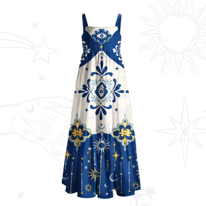 Purplehecate Celestial Oracle Wide Straps Maxi Dress