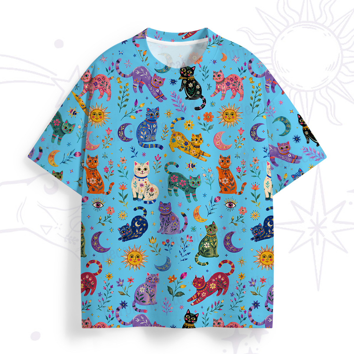 Purplehecate Rainbow Magic Cats All Over Print T-Shirt