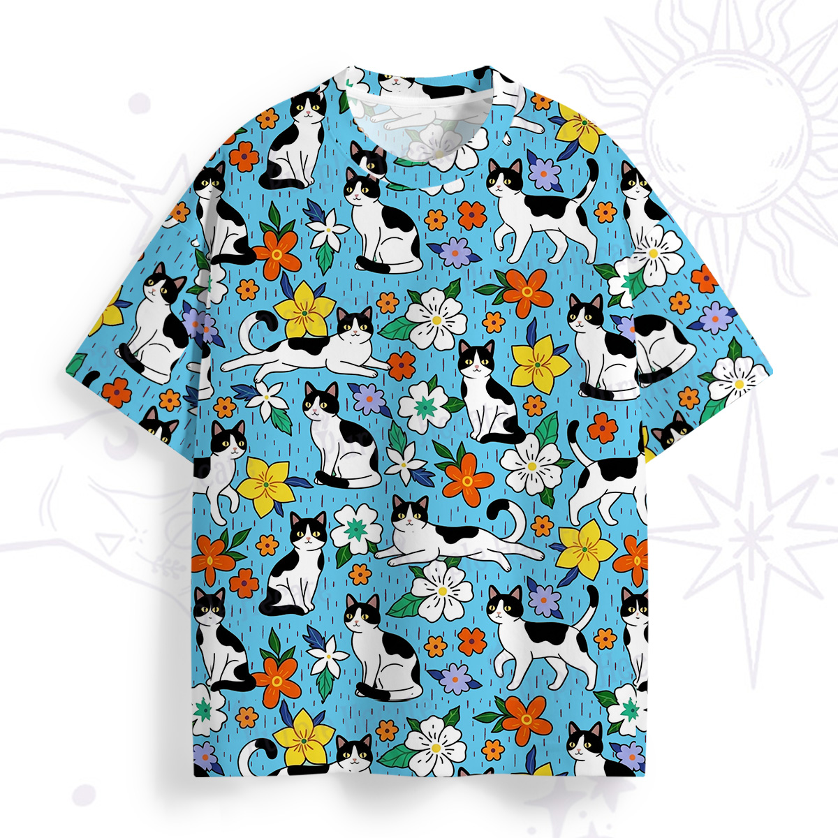 Purplehecate Enchanted Spring Whispering Cat All Over Print T-Shirt