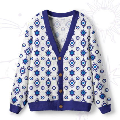 Purplehecate Evil Eye Protection Ugly Cardigan Sweaters